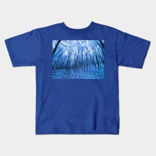 Blue Winter Forest Kids T-Shirt